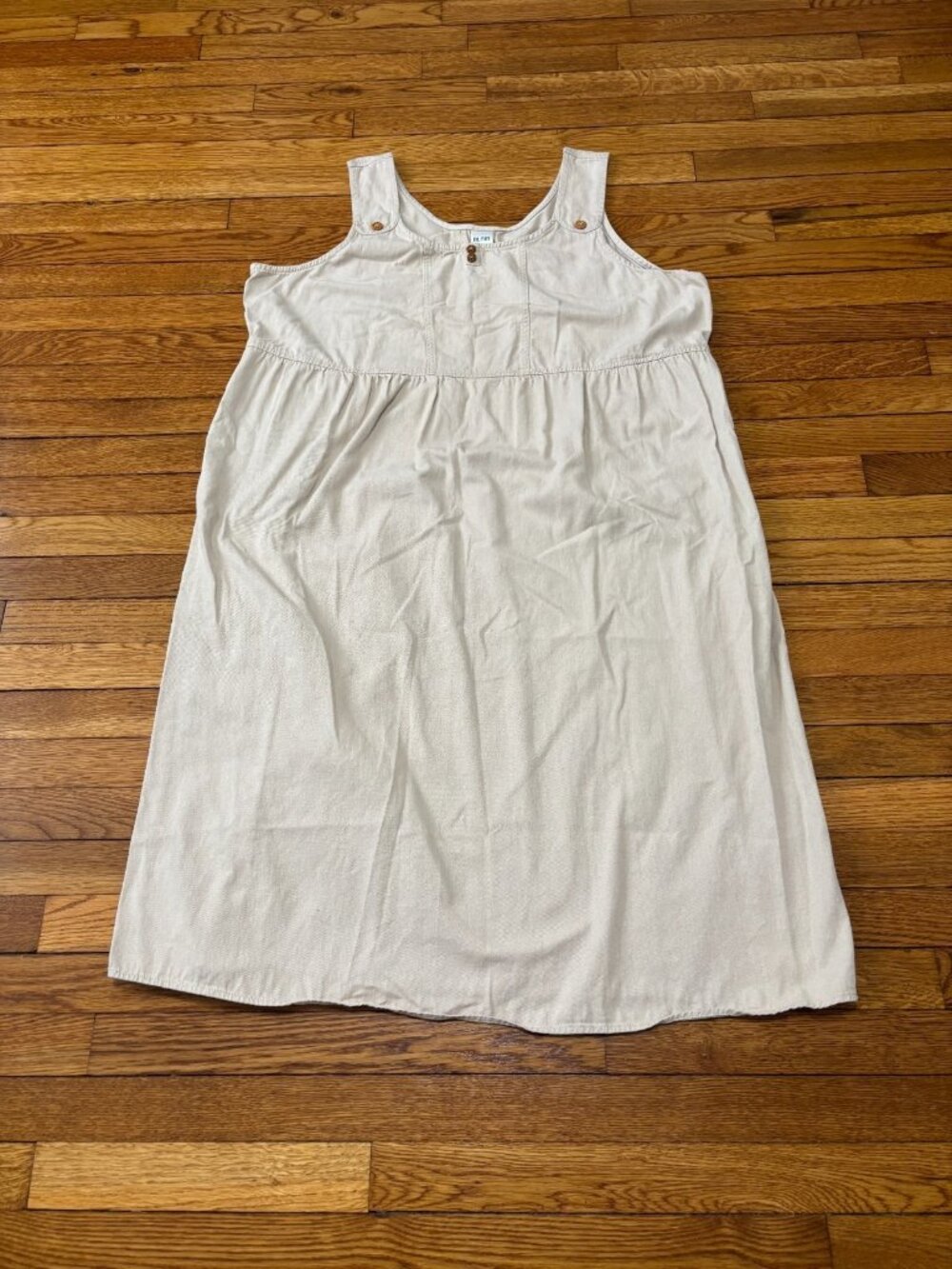 Blair Womens Tank Dress Size XL Beige 100% Cotton Twill Sleeveless Midi Cottage